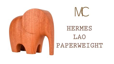 Hermes Lao Paperweight Natural Mahogany • MIGHTYCHIC